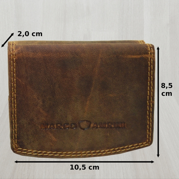 flevado Geöltes Leder RFID Schutz Portemonnaie 100% Voll Leder Geldbörse Wiener Schachtel Brieftasche Geldbeutel